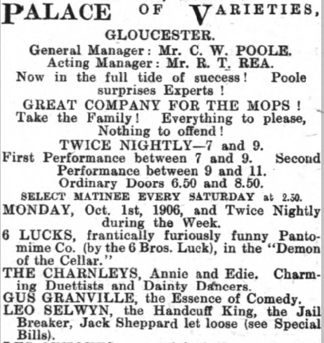 Gloucester Journal - Saturday 29 September 1906 LEO ADVERT